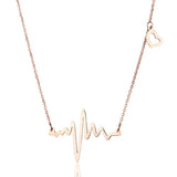 316L Stainless Steel Stethoscope Heartbeat Necklace Women Girl Pendant
