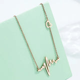 316L Stainless Steel Stethoscope Heartbeat Necklace Women Girl Pendant