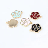 35pcs High Enamels Charms Gift Rose Alloy Pendant DIY Craft