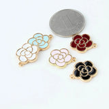 35pcs High Enamels Charms Gift Rose Alloy Pendant DIY Craft