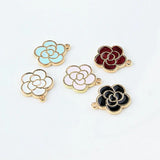 35pcs High Enamels Charms Gift Rose Alloy Pendant DIY Craft
