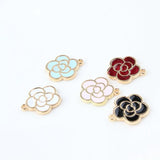 35pcs High Enamels Charms Gift Rose Alloy Pendant DIY Craft