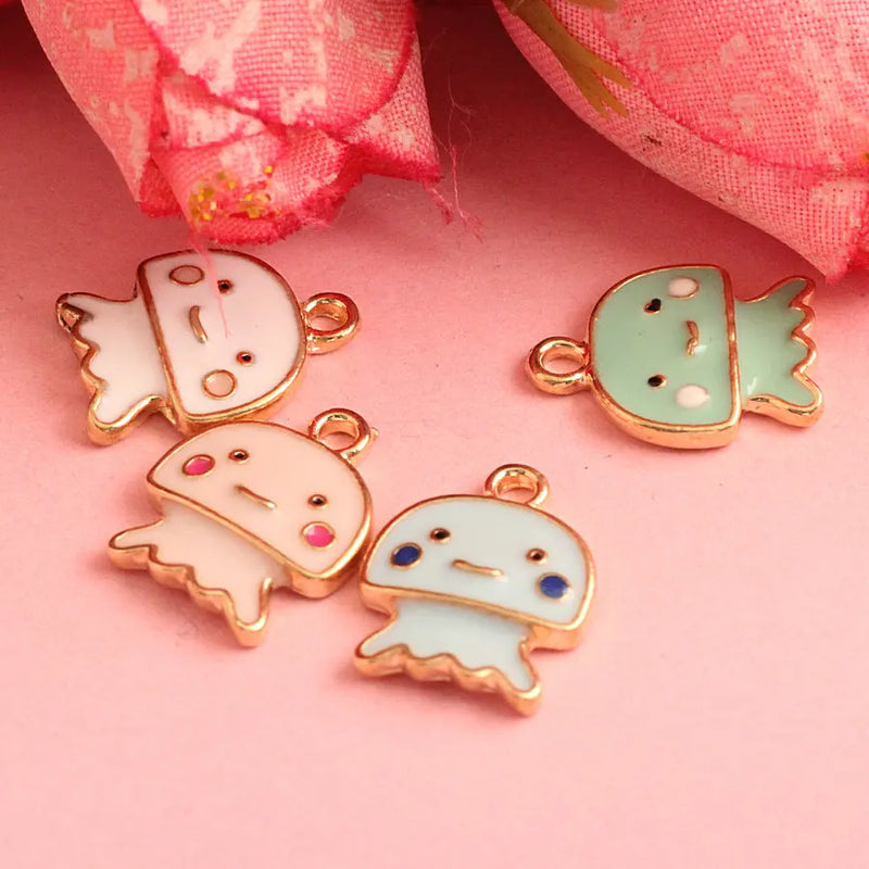 40pcs Jellyfish Enamel Charms for Bracelet Necklace DIY Craft