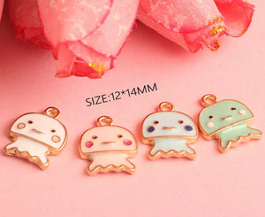 40pcs Jellyfish Enamel Charms for Bracelet Necklace DIY Craft