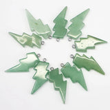 Green Aventurine Lightning Pendant Charms for Healing Jewelry 10pcs