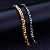 Titanium Steel Front Back Chain Bracelet & Bangles Men's Stainless Steel Jewelry