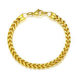 Titanium Steel Front Back Chain Bracelet & Bangles Men's Stainless Steel Jewelry