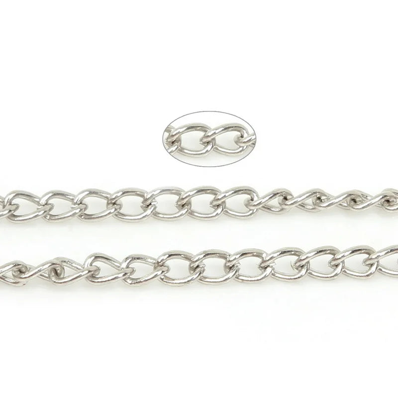 5 Meter Metal Plated Necklace Chains 6x4mm DIY Jewelry Making