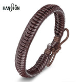 5Pcs PU Leather Braided Rope Bracelet Mens Bangle Cuff Gift