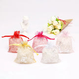 50 Pcs Butterfly Organza Bags Drawstring Wedding Gift Jewelry Pouches