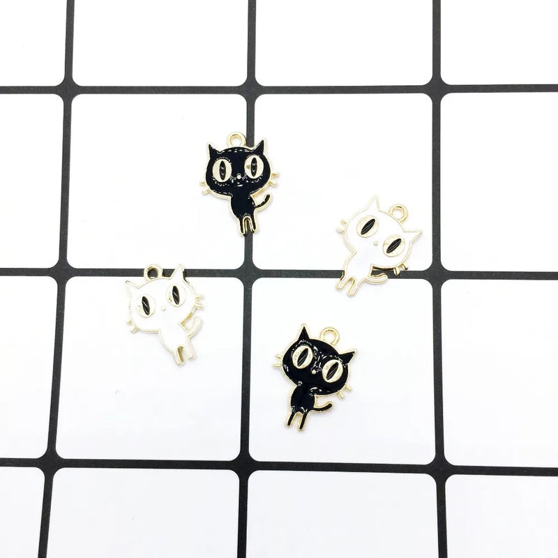 50pcs Cat Alloy Pendant Jewelry DIY Crafts