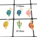 50pcs High Enamels Charms Leaves Alloy Pendant Bracelet Necklace Jewelry DIY
