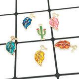 50pcs High Enamels Charms Leaves Alloy Pendant Bracelet Necklace Jewelry DIY