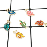 50pcs High Enamels Charms Leaves Alloy Pendant Bracelet Necklace Jewelry DIY