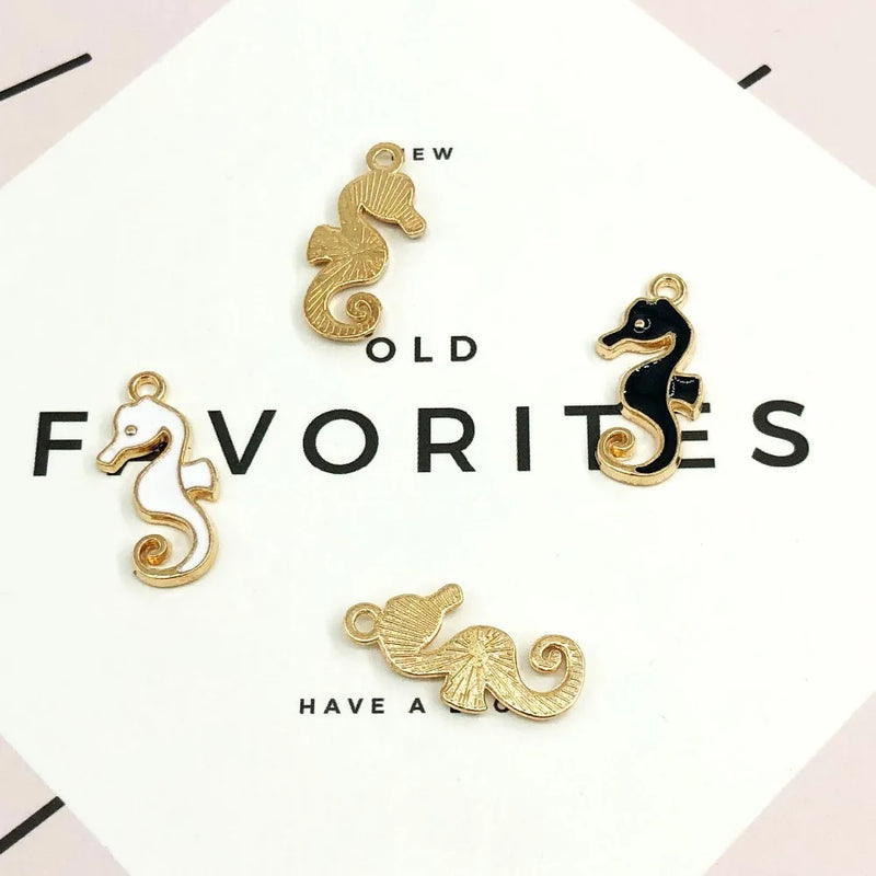 50pcs Seahorse Alloy Charms High Enamel DIY Jewelry Gift