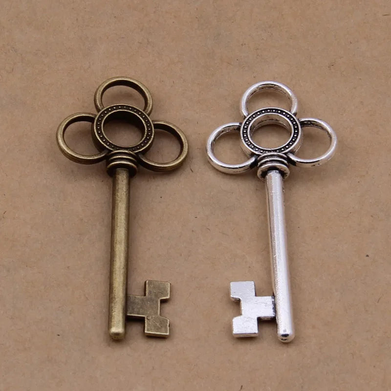 50pcs Vintage Key Charm for DIY Jewelry Making