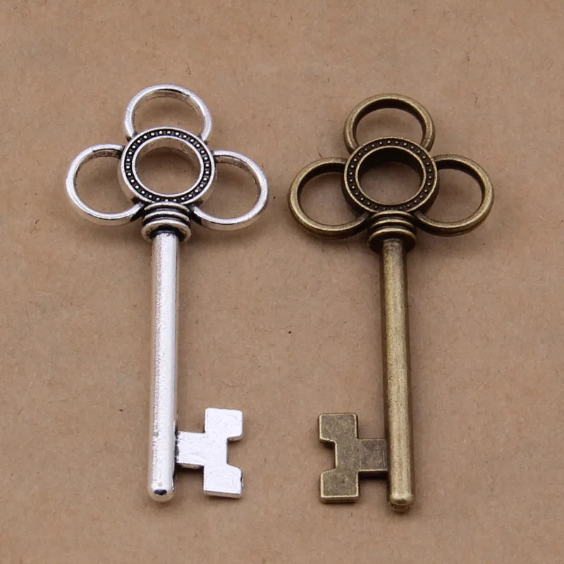 50pcs Vintage Key Charm for DIY Jewelry Making