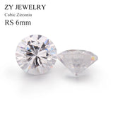 5A 6.0mm Round CZ Stone Clear Synthetic Cubic Zirconia 200pcs/lot