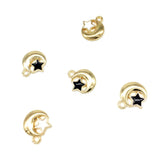 60pcs High Enamels Charms Moon Alloy Pendant Bracelet Necklace DIY Crafts