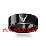 8mm Military Symbol Engraved Tungsten Wedding Ring-Army