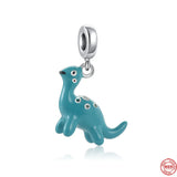 925 Silver Dinosaur Crocodile Giraffe Charm Bead Pendant Fit Bracelet