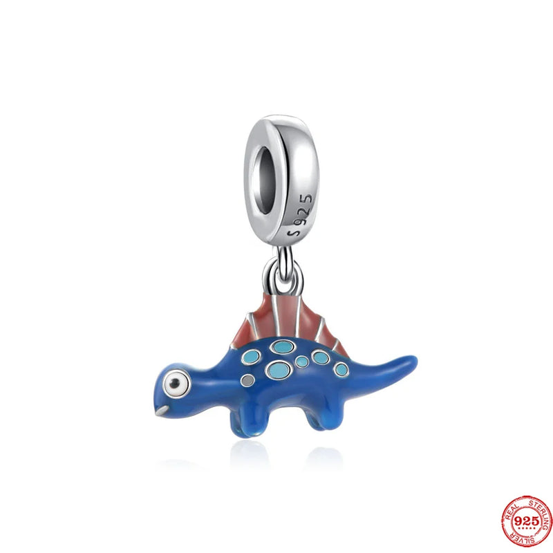 925 Silver Dinosaur Crocodile Giraffe Charm Bead Pendant Fit Bracelet
