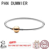 925 Silver Round Button Head Classic Bracelet for Women