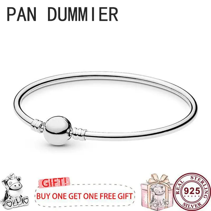 925 Silver Round Button Head Classic Bracelet for Women