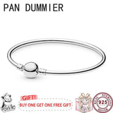925 Silver Round Button Head Classic Bracelet for Women