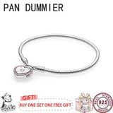 925 Silver Round Clasp Snake Bone Women's Logo Bracelet