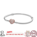 925 Silver Heart Women's Bracelet, Elegant Charm Jewelry