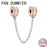 925 Silver Heart Safety Chain, DIY Bracelet Charm Jewelry