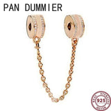 925 Silver Heart Safety Chain, DIY Bracelet Charm Jewelry