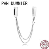 925 Silver Heart Safety Chain, DIY Bracelet Charm Jewelry