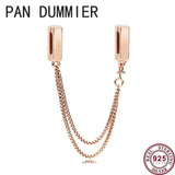 925 Silver Heart Safety Chain, DIY Bracelet Charm Jewelry