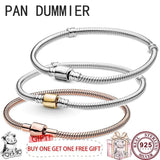 925 Silver Snake Bone Women's Bracelet for DIY Charm Jewelry