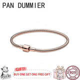925 Silver Snake Bone Women's Bracelet for DIY Charm Jewelry