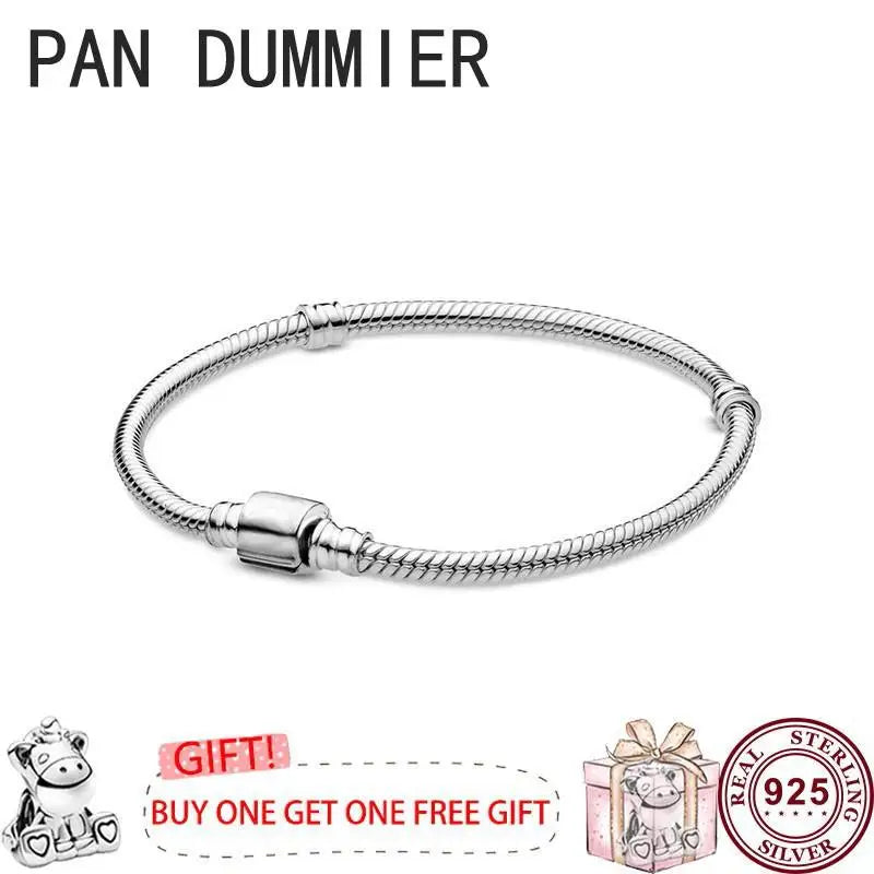 925 Silver Snake Bone Women's Bracelet for DIY Charm Jewelry