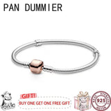 925 Silver Button Logo Bracelet for Women
