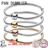 925 Silver Button Logo Bracelet for Women
