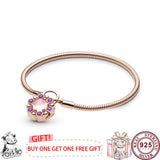 925 Silver Heart Padlock Bracelet, Original High-quality Charm Jewelry