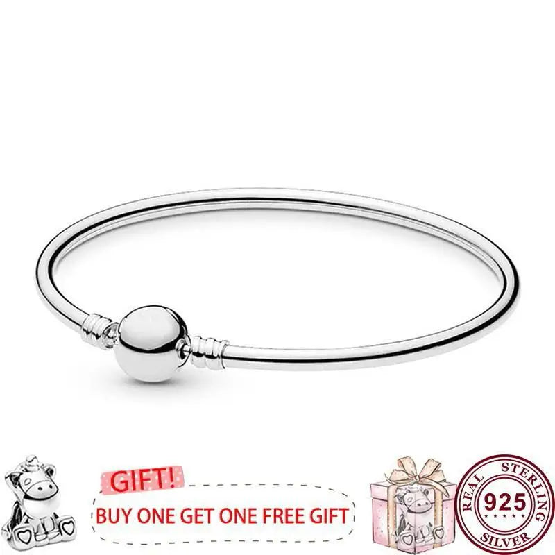 925 Silver Button Bracelet High Charm Jewelry