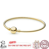 925 Silver Button Bracelet High Charm Jewelry