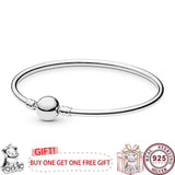 925 Silver Button Bracelet High Charm Jewelry