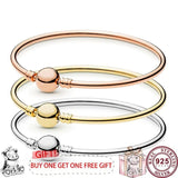 925 Silver Button Bracelet High Charm Jewelry
