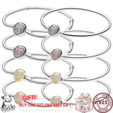 925 Silver Love Snake Bone Pan Bracelet for Women