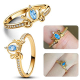 925 Silver Sun And Moon Sparkling Rings For Women, Female Star Ring Party