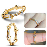925 Silver Sun And Moon Sparkling Rings For Women, Female Star Ring Party