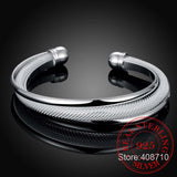 925 Silver Wedding Open Bracelet For Women Men Nick Jewelry Lover Birthday