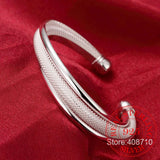 925 Silver Wedding Open Bracelet For Women Men Nick Jewelry Lover Birthday
